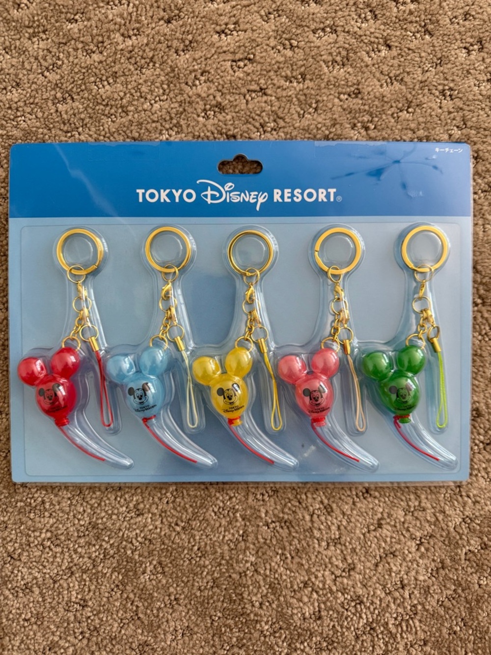 Tokyo Disney Mickey Balloon Keychain Set - Multi-Color